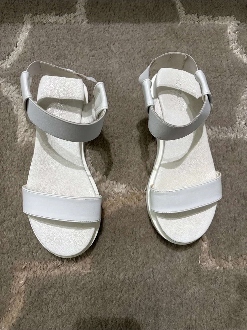 Top Moda KASH white strap platform wedge sandal Size 6.5